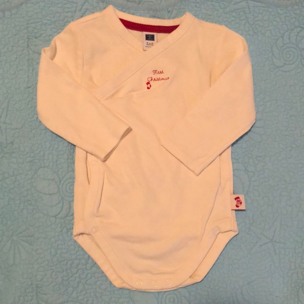 Janie and Jack kimono onesie first Christmas 6-12M